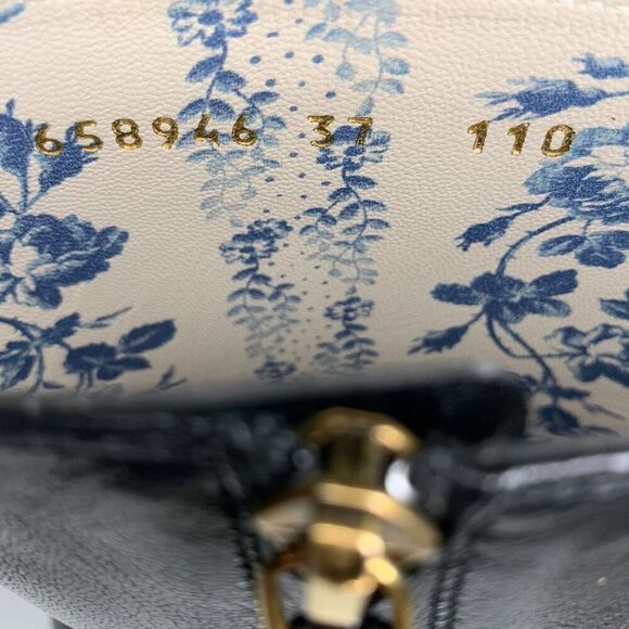 Gucci Quentin GG Cap Toe Ankle Boot EU 37 US 7 Black Leather Block High Heels - Picture 10 of 11